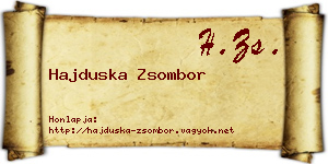 Hajduska Zsombor névjegykártya